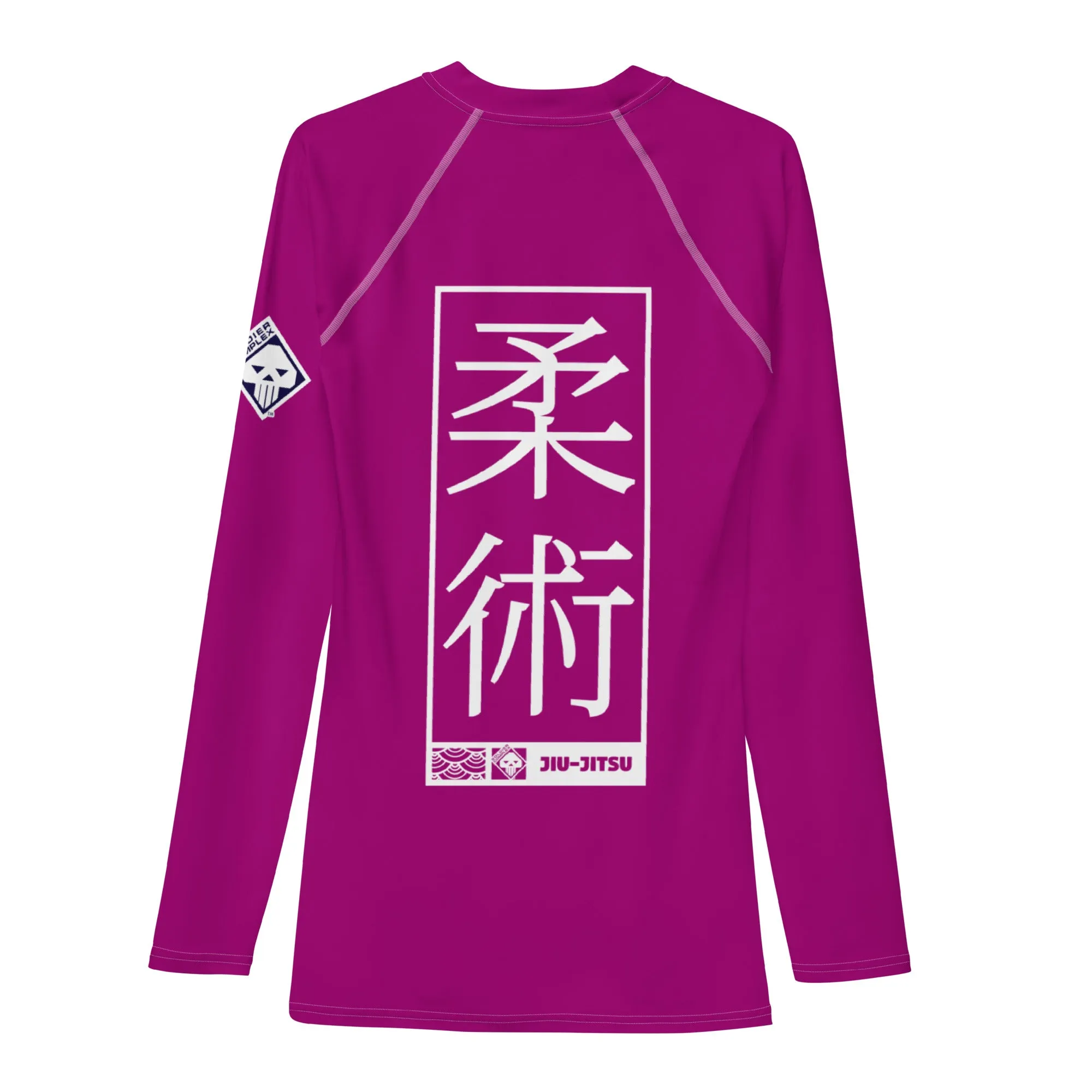 Mens Long Sleeve BJJ Rash Guard - Jiu-Jitsu 003 - Vivid Purple