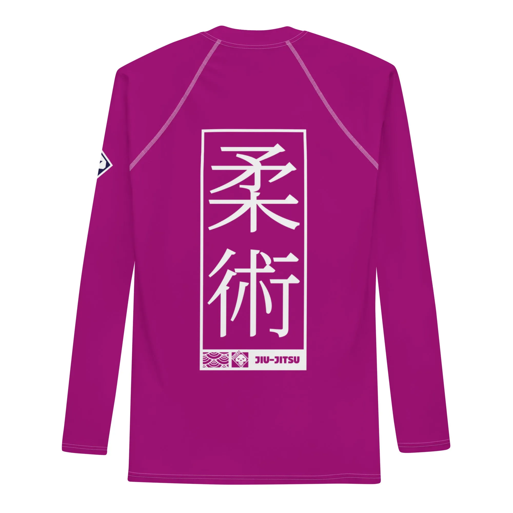 Mens Long Sleeve BJJ Rash Guard - Jiu-Jitsu 003 - Vivid Purple