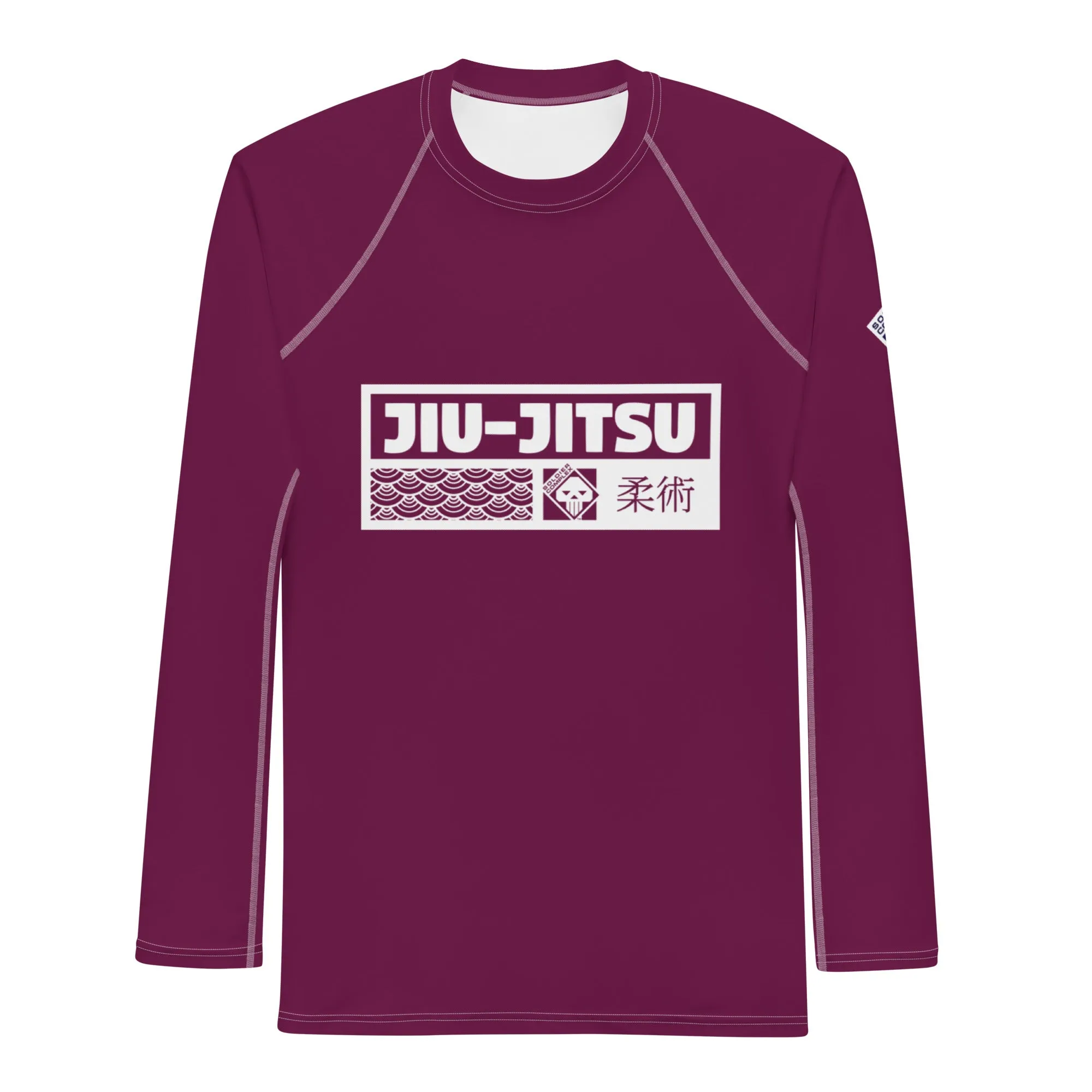 Mens Long Sleeve BJJ Rash Guard - Jiu-Jitsu 004 - Tyrian Purple