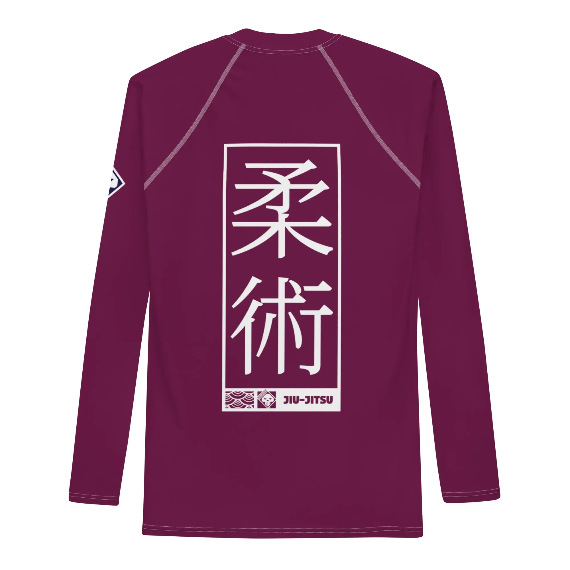 Mens Long Sleeve BJJ Rash Guard - Jiu-Jitsu 004 - Tyrian Purple