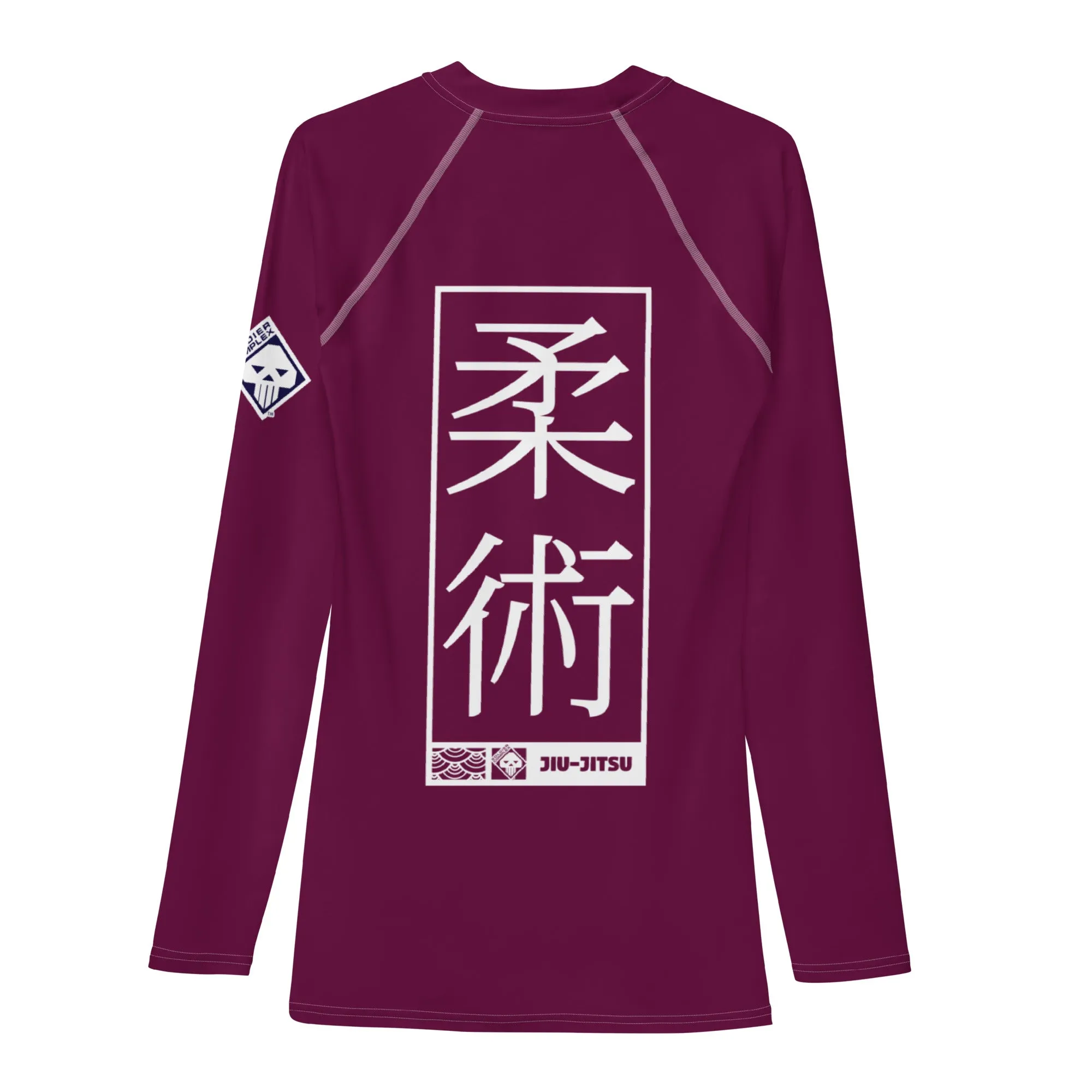 Mens Long Sleeve BJJ Rash Guard - Jiu-Jitsu 004 - Tyrian Purple