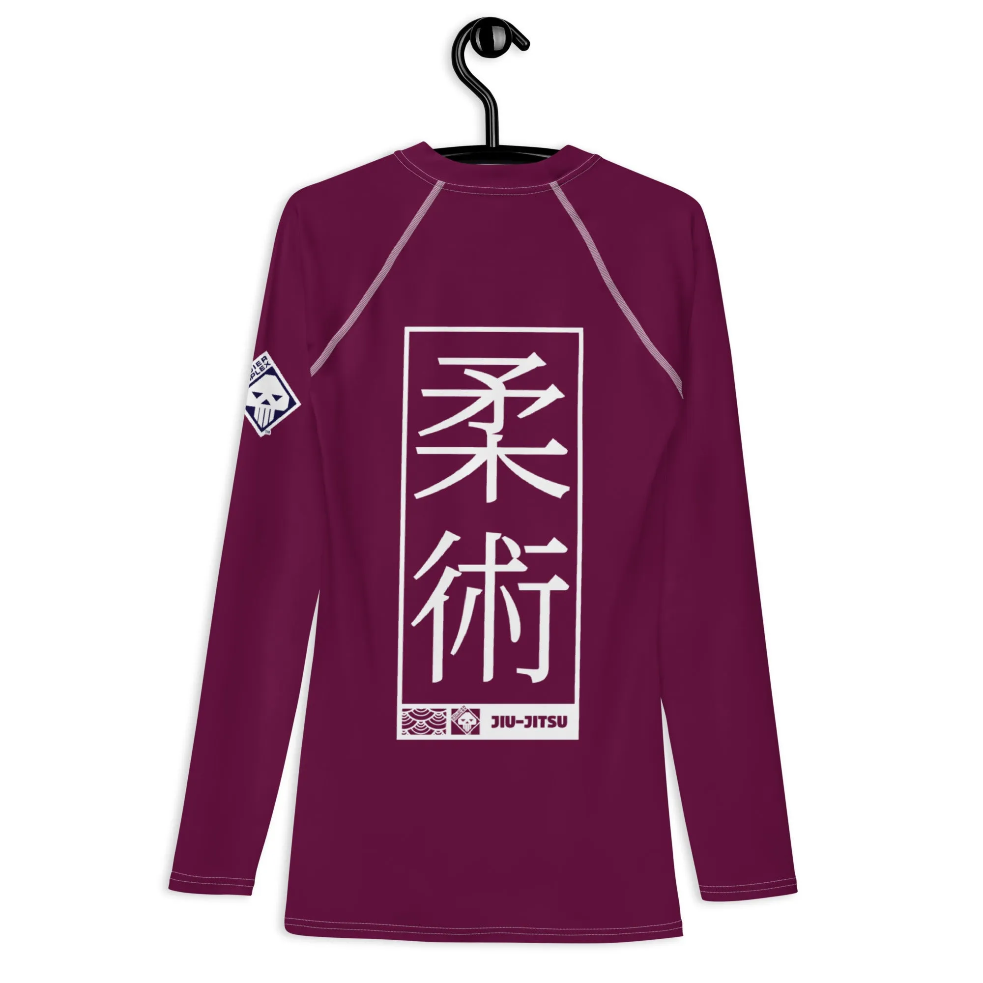 Mens Long Sleeve BJJ Rash Guard - Jiu-Jitsu 004 - Tyrian Purple