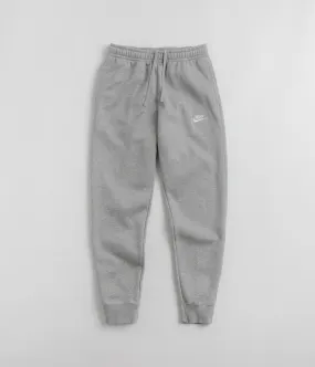 Nike Club Fleece Joggers - Dark Grey Heather / Matte Silver / White