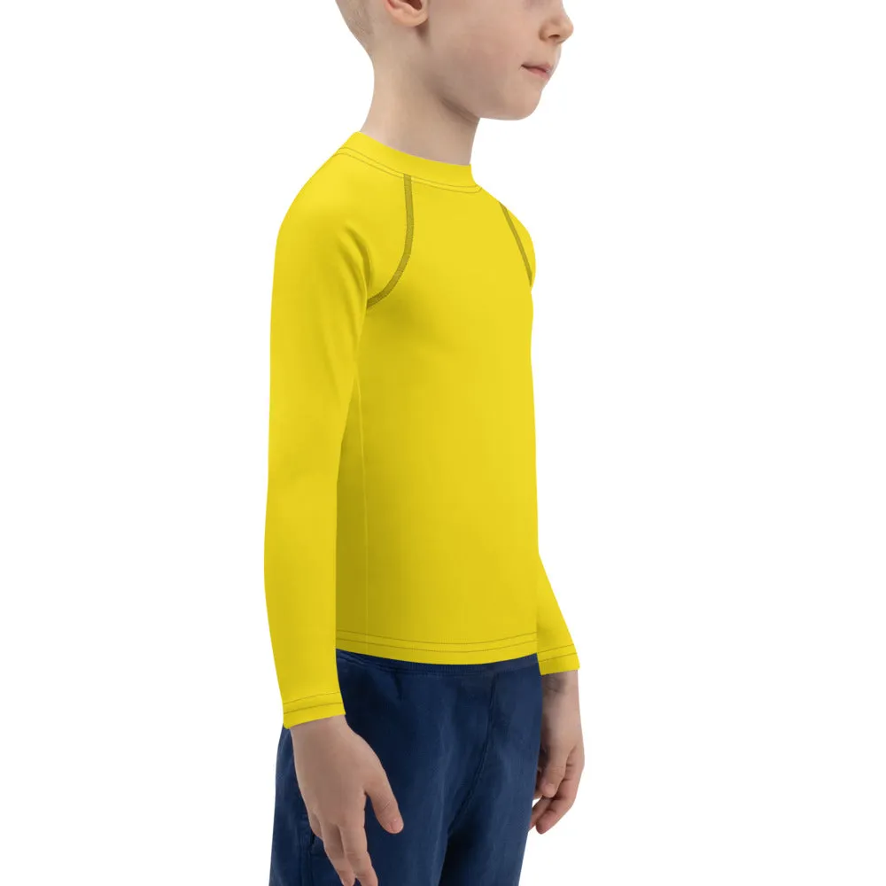 Outdoor Maverick: Kid's Solid Color Long Sleeve Rash Guards - Golden Sun