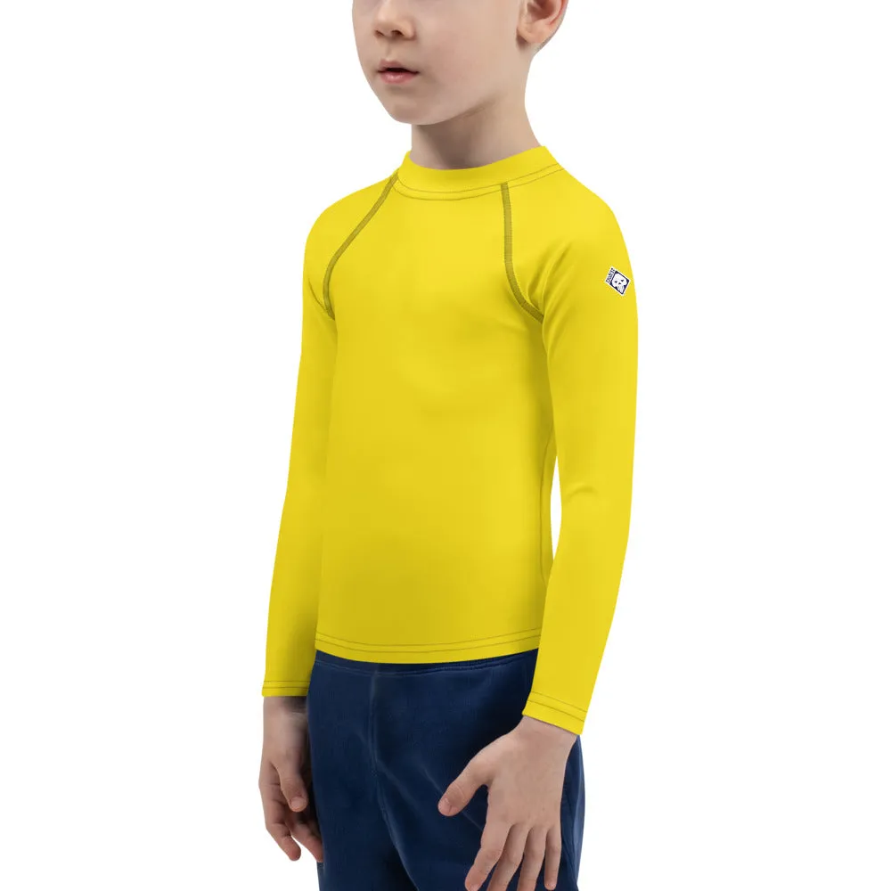 Outdoor Maverick: Kid's Solid Color Long Sleeve Rash Guards - Golden Sun