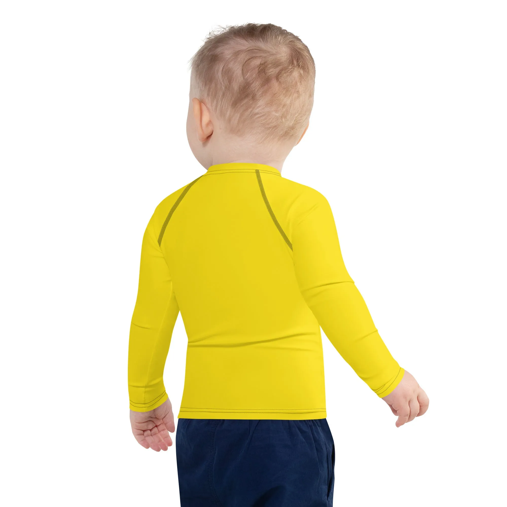 Outdoor Maverick: Kid's Solid Color Long Sleeve Rash Guards - Golden Sun