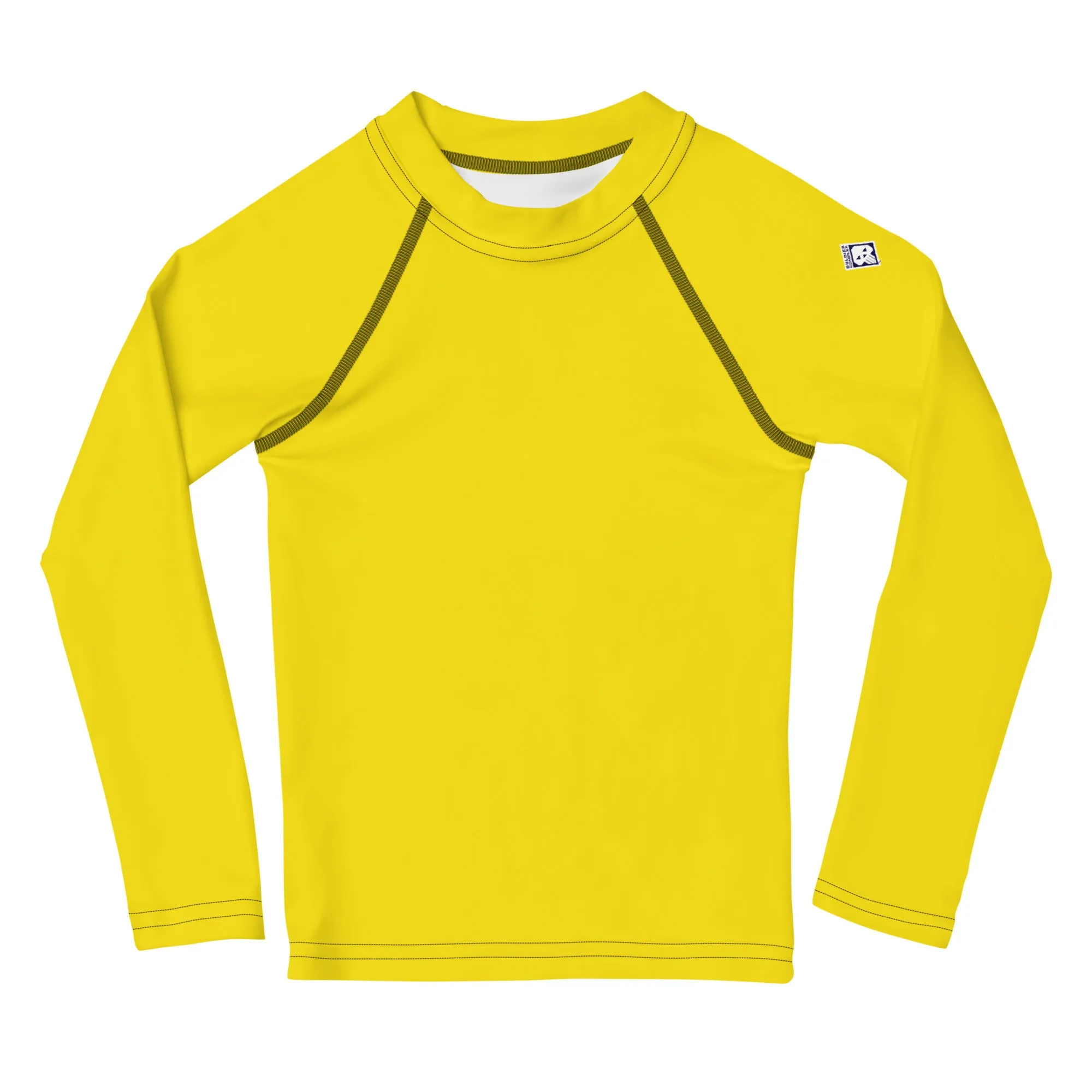 Outdoor Maverick: Kid's Solid Color Long Sleeve Rash Guards - Golden Sun