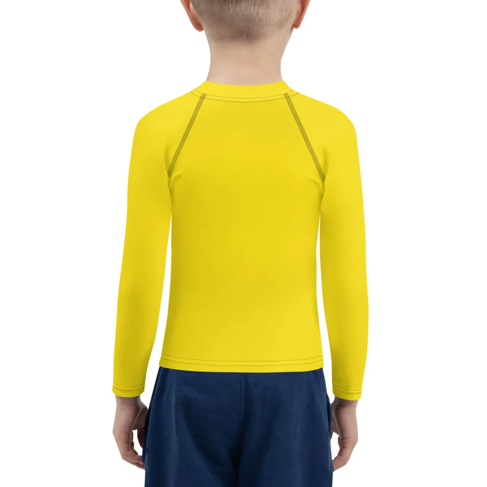 Outdoor Maverick: Kid's Solid Color Long Sleeve Rash Guards - Golden Sun