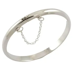 Personalised Sterling Silver Small Plain Hinged Baby Bangle