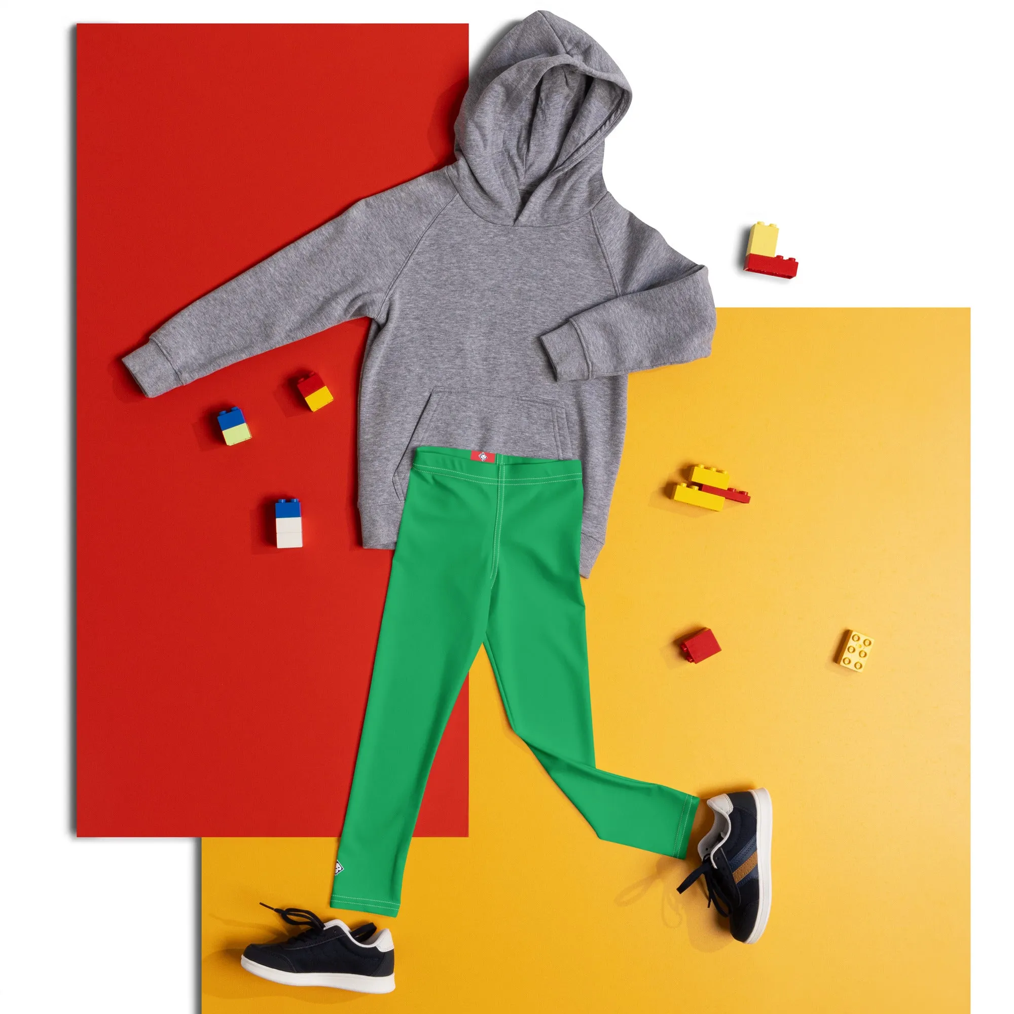 Play Hard, Dress Smart: Solid Color Leggings for Boys - Jade