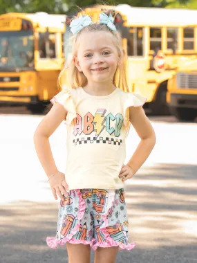 "ABCD" Highway to School Ruffle Outfit