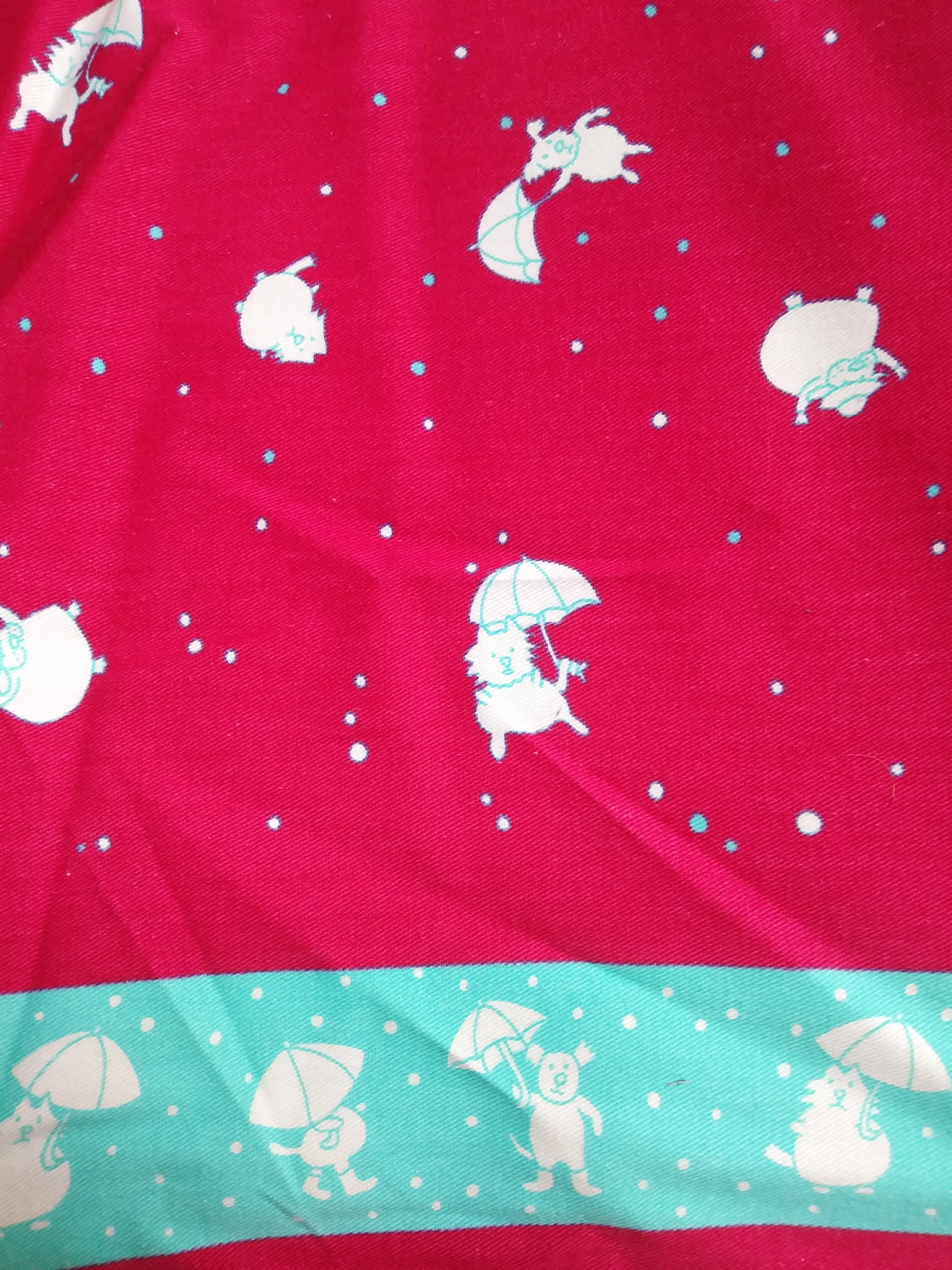 Raining Cats Fusia Pink Fabric - Cotton twill