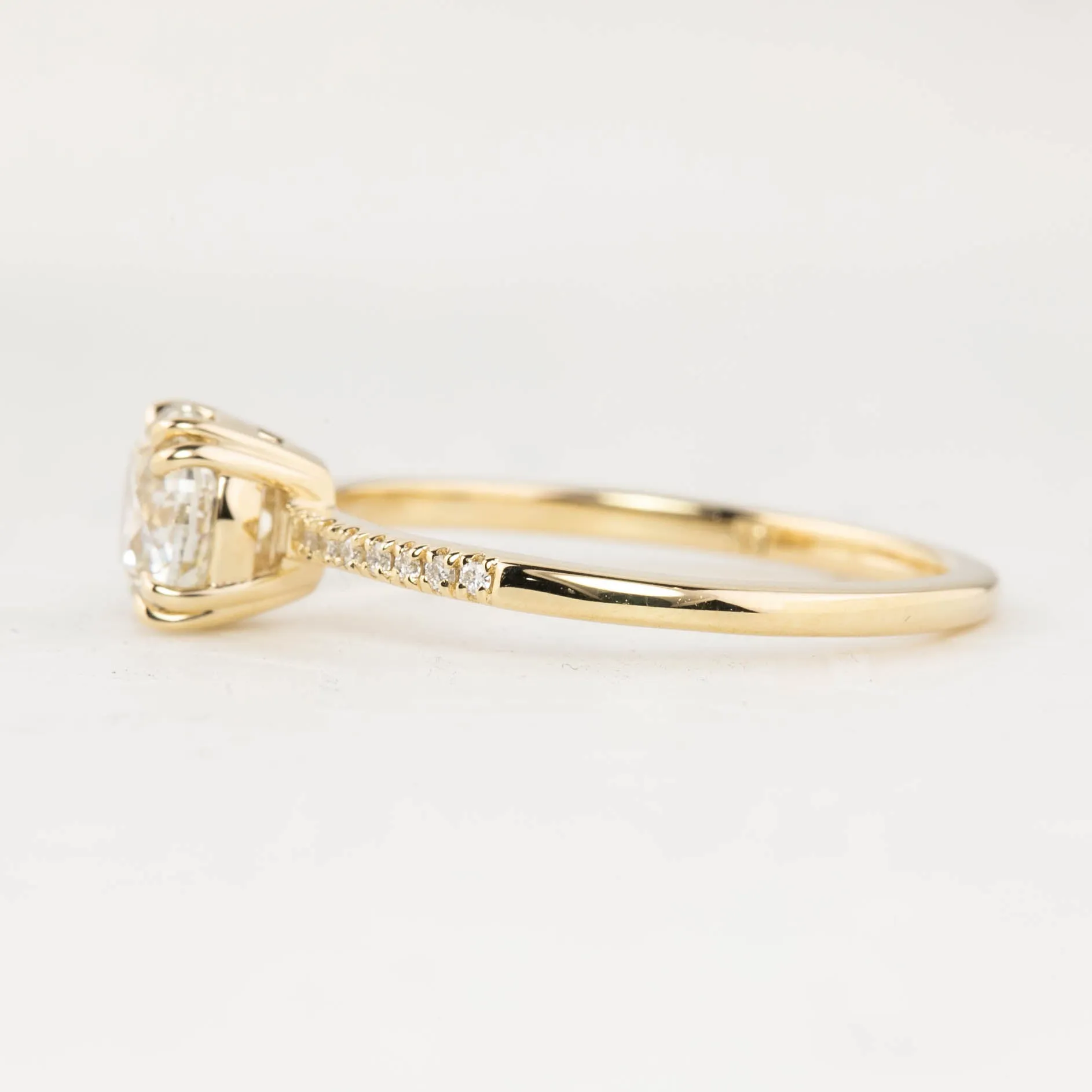 Sabrina 1ct Old Mine Cut Round Diamond Ring, 14k Yellow Gold (One of a kind)