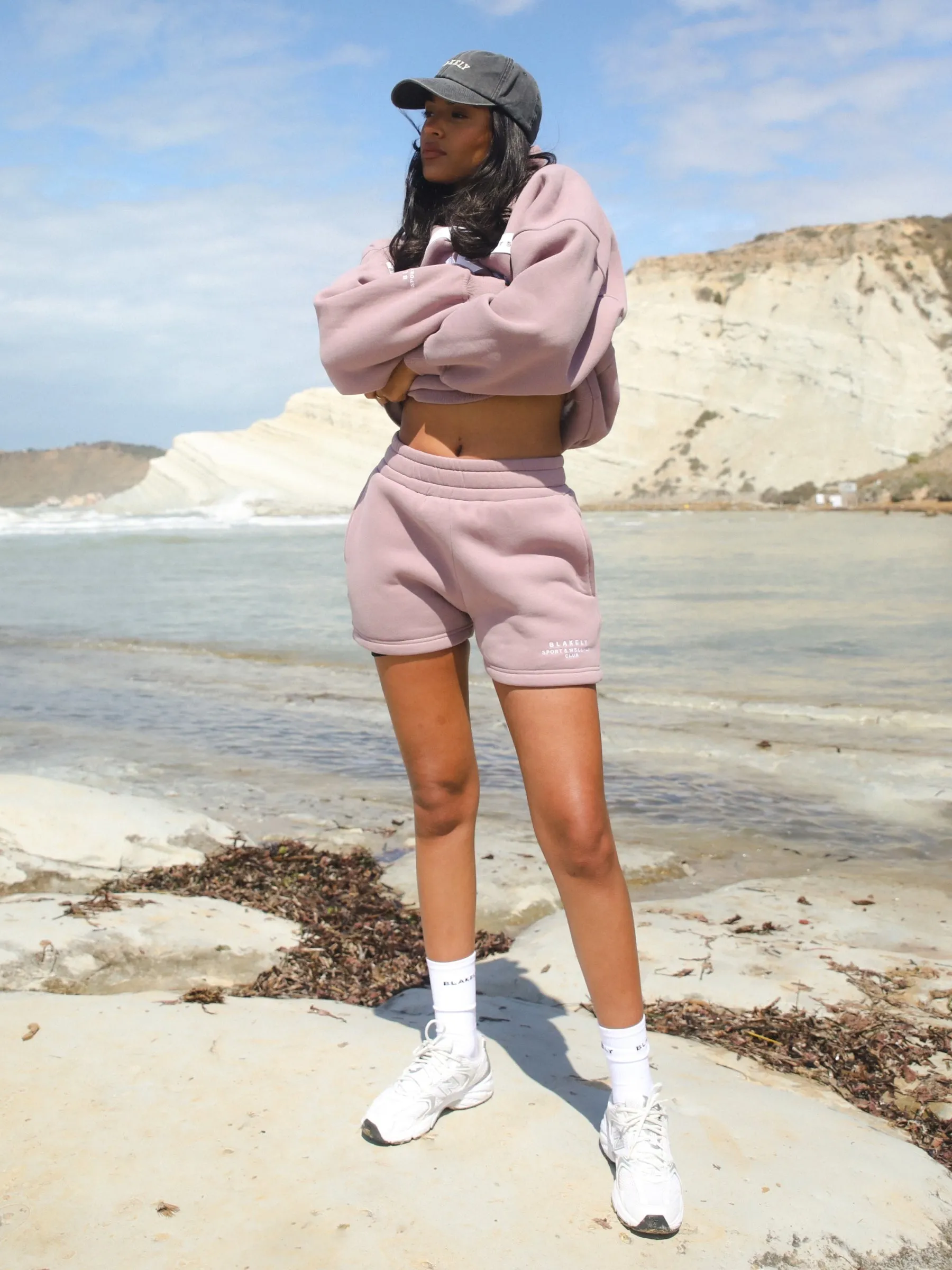 Serena Jogger Shorts - Dusty Pink