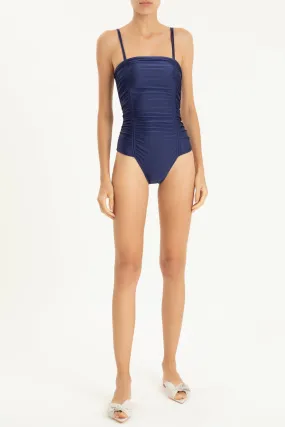 Solid Frilled Swimsuit With Straps