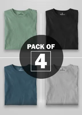 Solid Half Sleeve T-Shirt Women Combo - Pack of 4