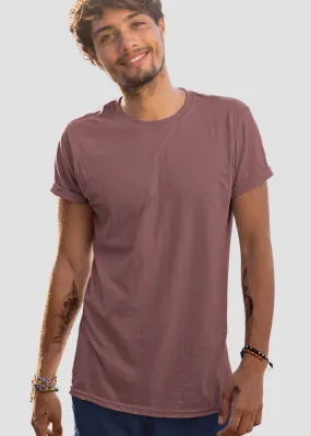 Solid Men Half Sleeve T-Shirt - Mauve Taupe