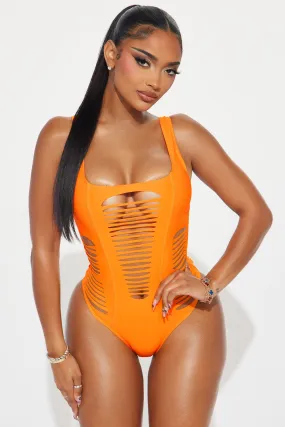 Soraya Strappy Cutout 1 Piece Swimsuit - Orange