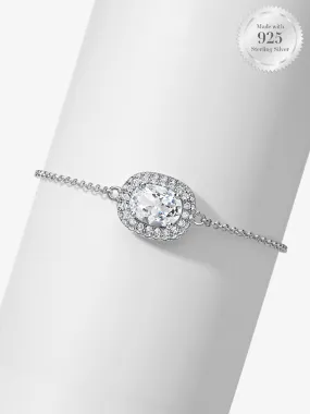 Sparkling Oval Halo Bracelet