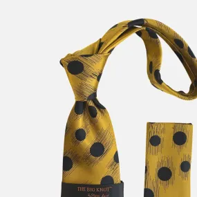 Steven Land “BW2423” Gold Dot Silk Tie and Hanky