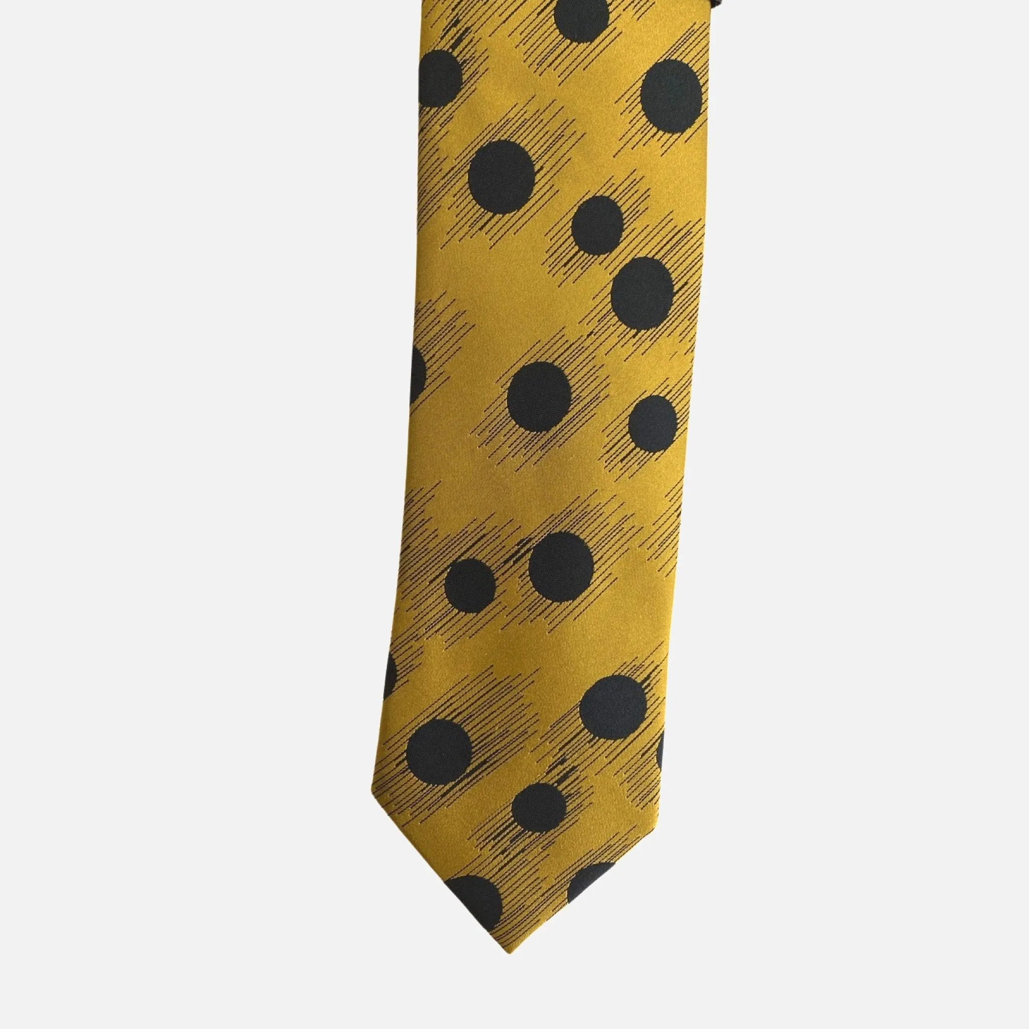 Steven Land “BW2423” Gold Dot Silk Tie and Hanky