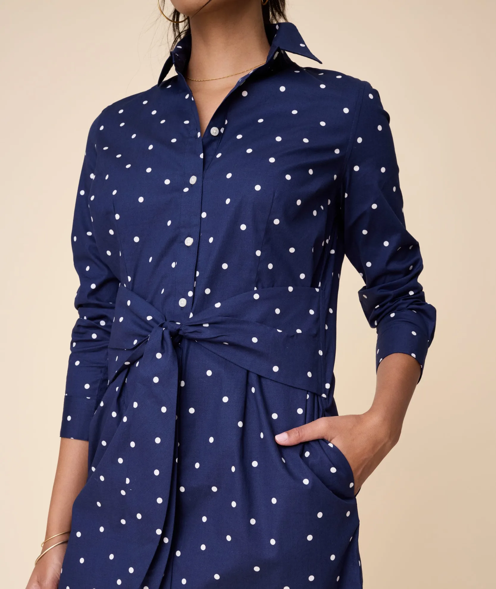 Stretch Cotton Madeleine Shirt Dress - FINAL SALE