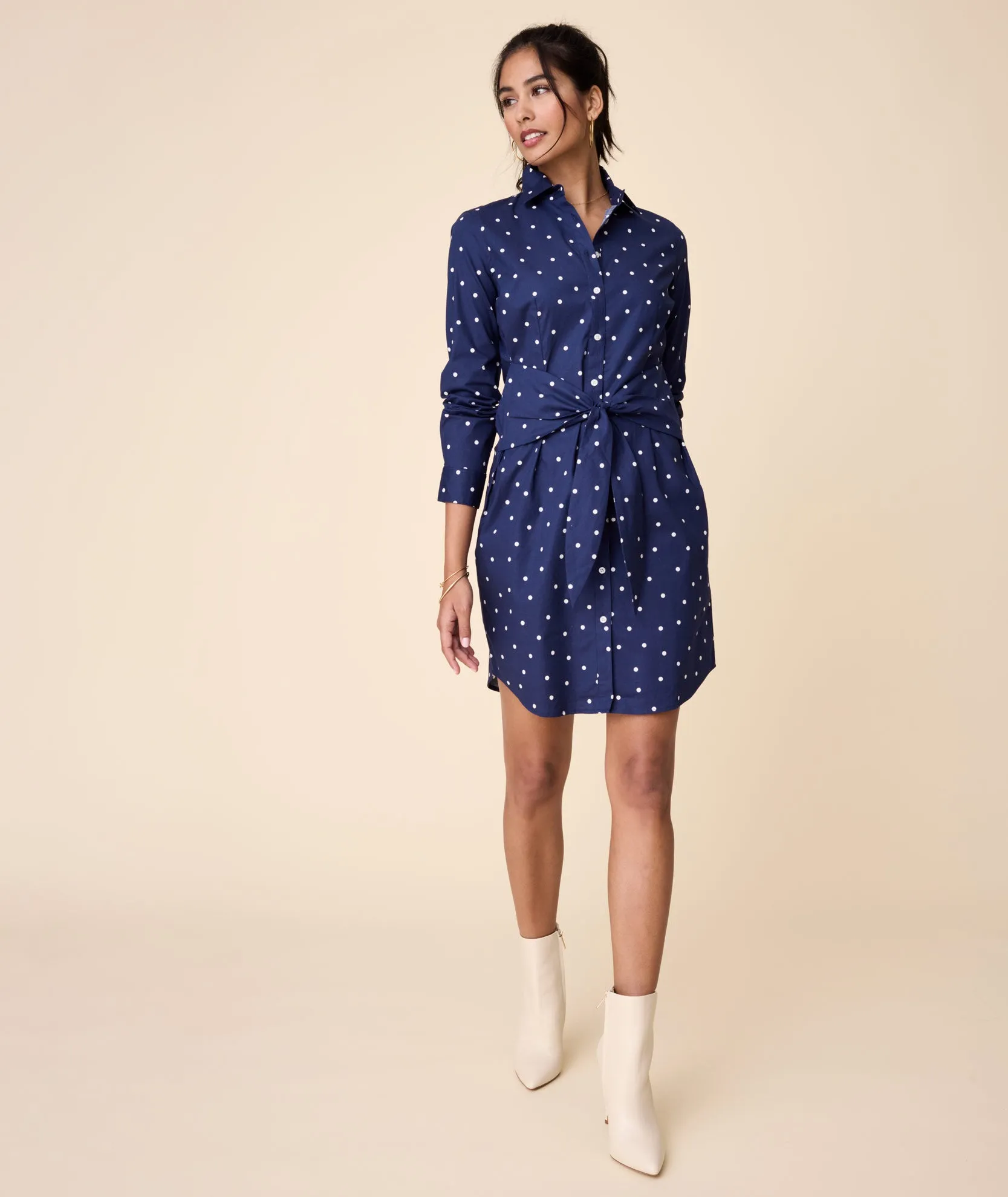 Stretch Cotton Madeleine Shirt Dress - FINAL SALE