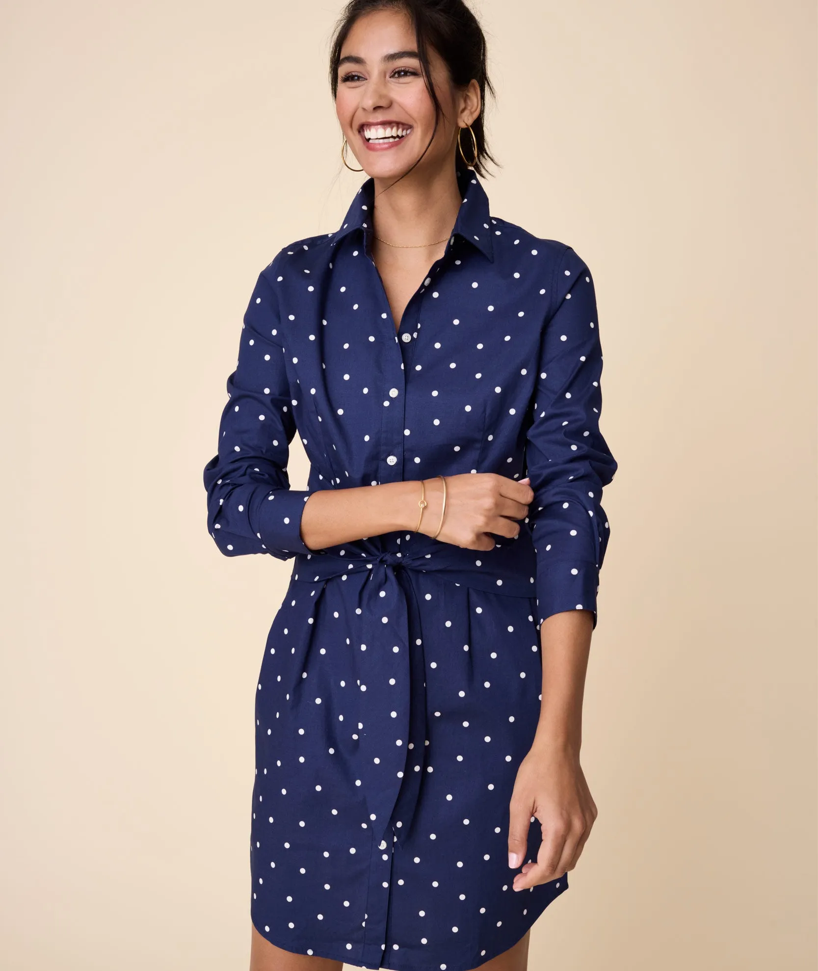 Stretch Cotton Madeleine Shirt Dress - FINAL SALE