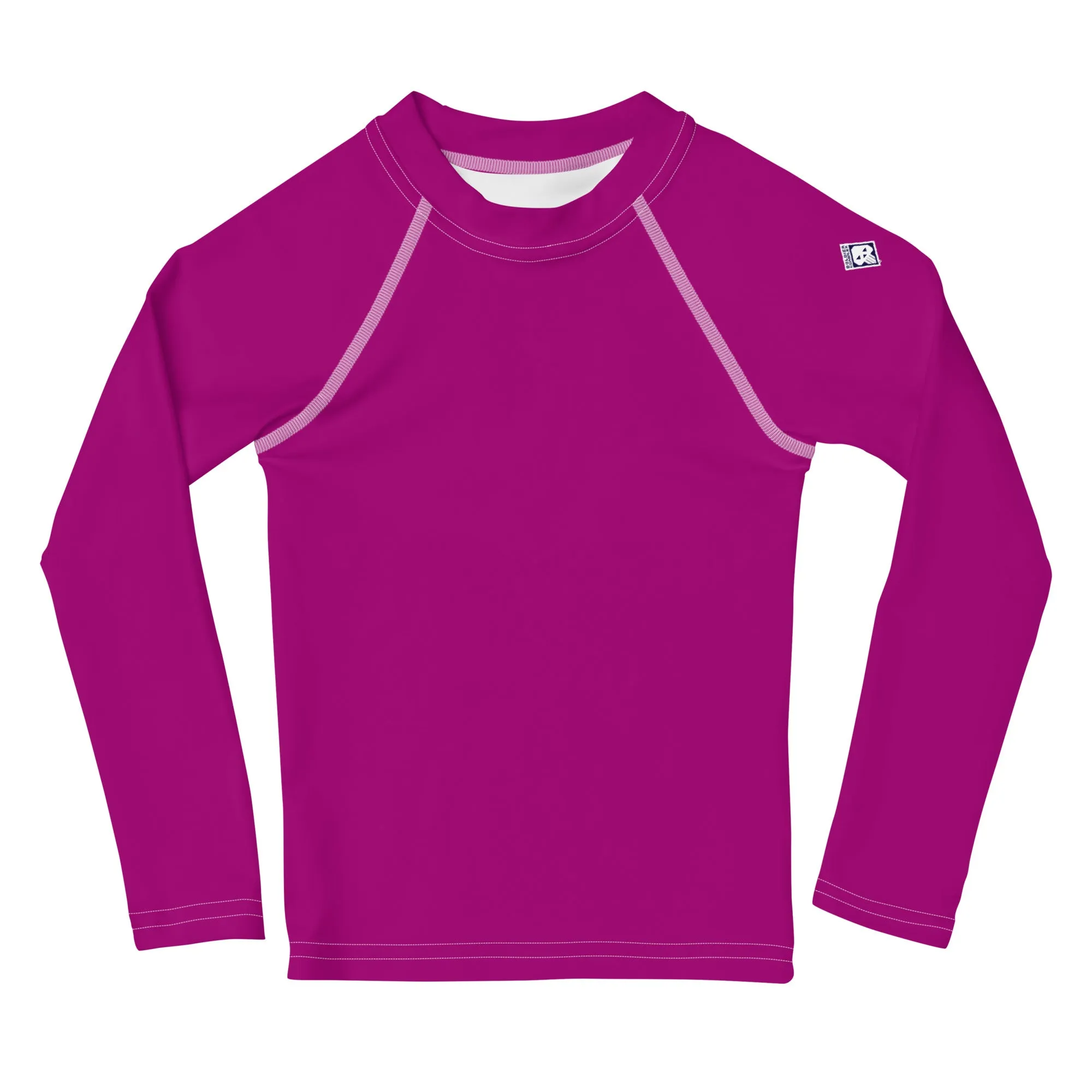 Sun-Kissed Explorer: Solid Color Rash Guards for Young Boys - Vivid Purple