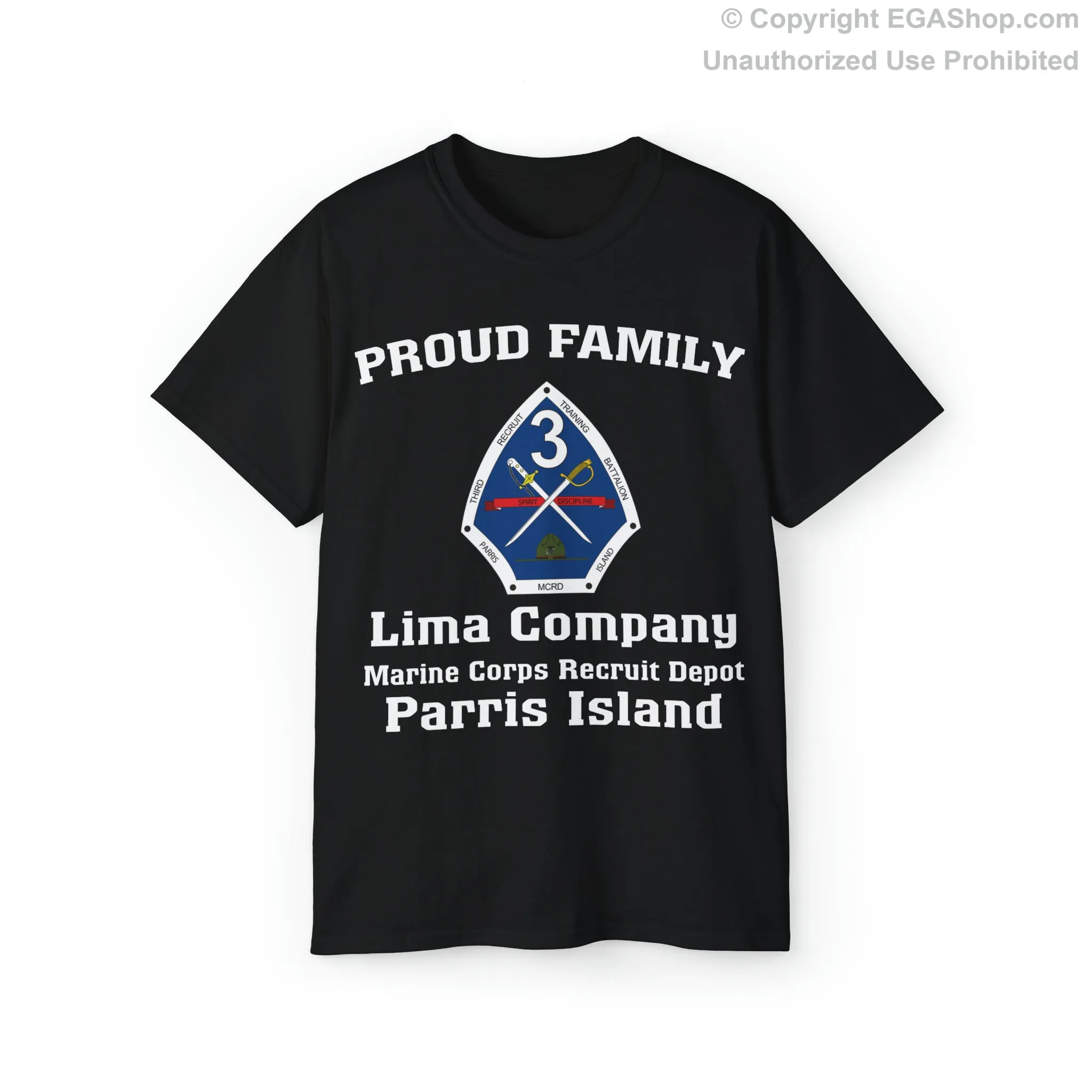 T-Shirt: Lima Co. MCRD Parris Island (3rd Battalion Crest)