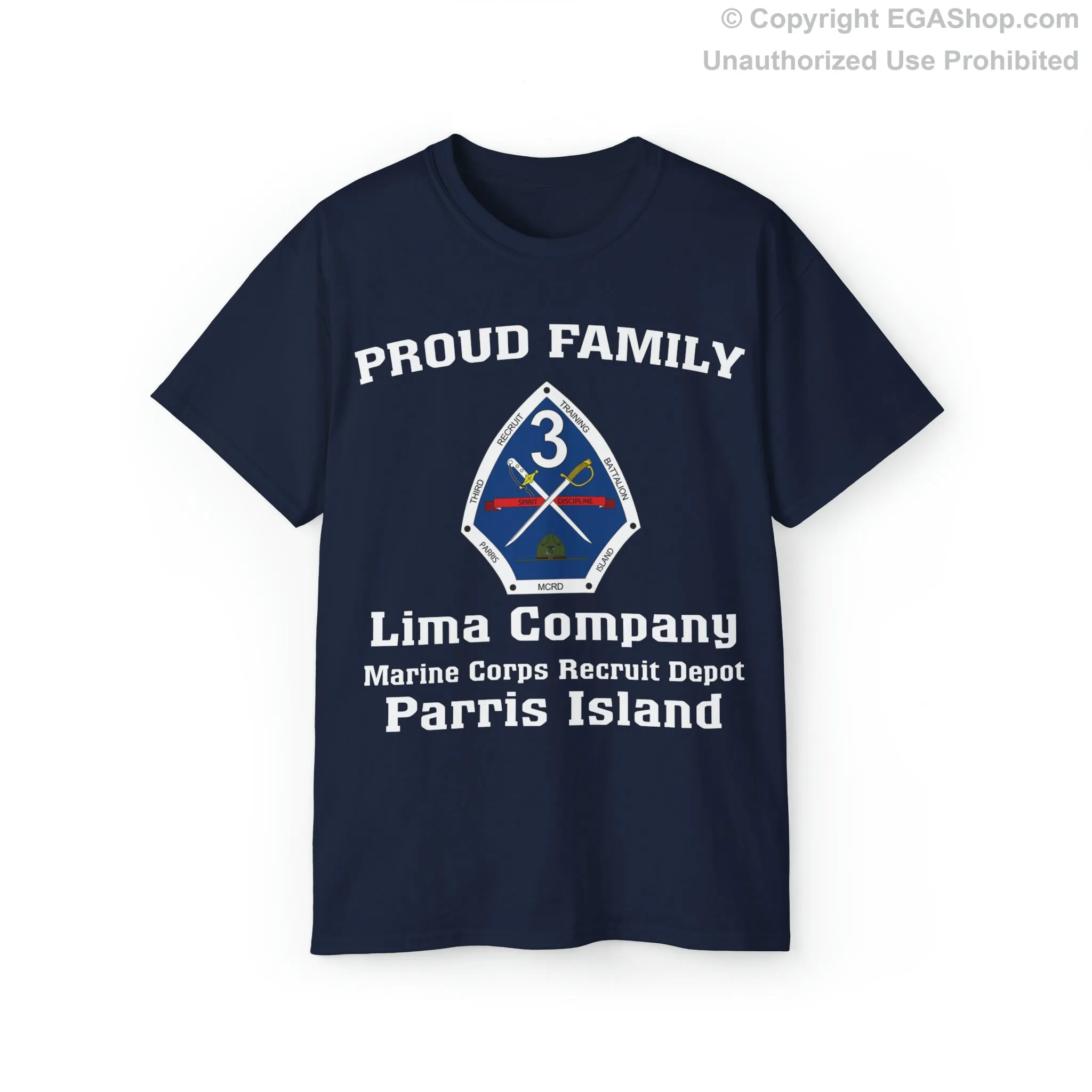 T-Shirt: Lima Co. MCRD Parris Island (3rd Battalion Crest)