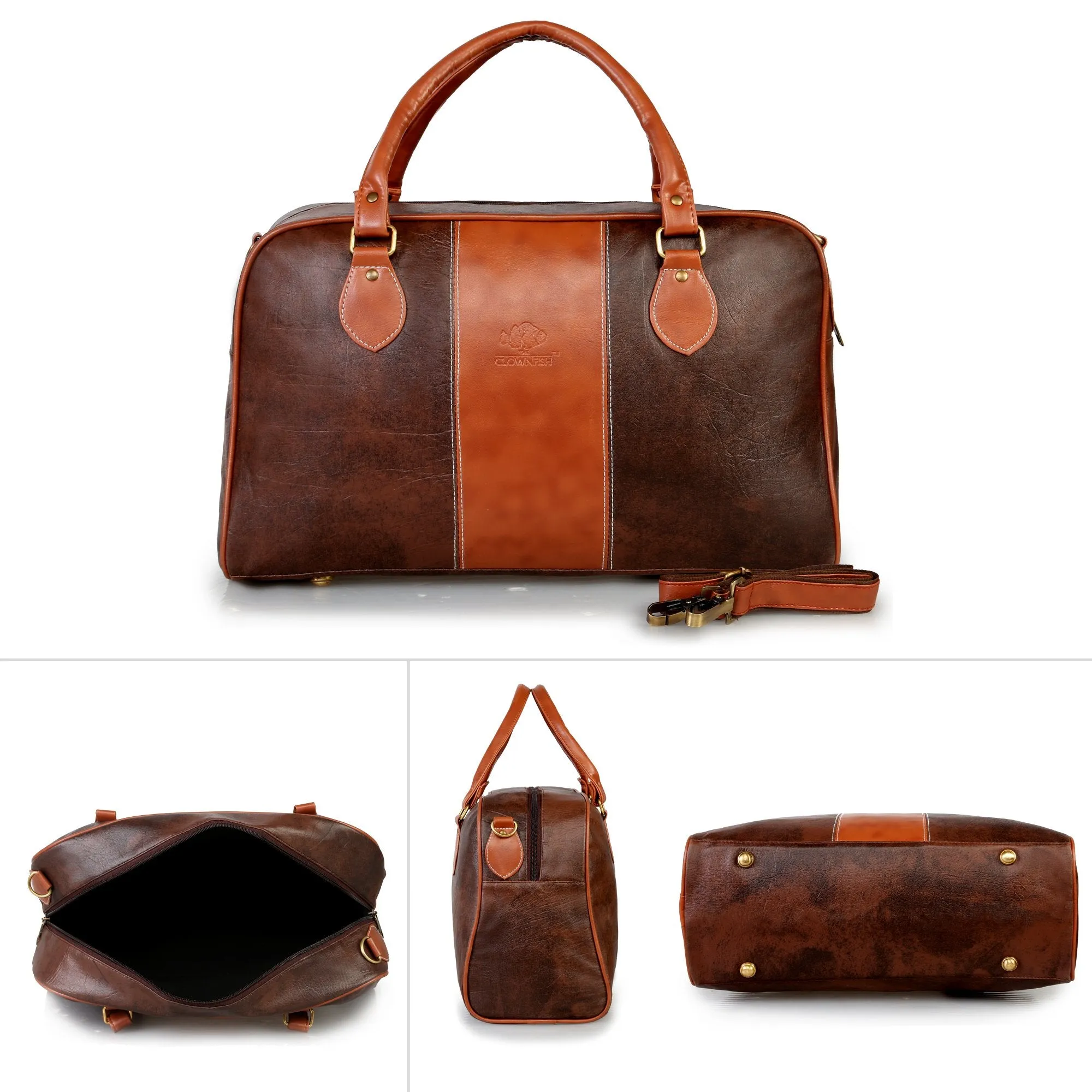 The Clownfish Ambiance Series 24 litre Synthetic Brown Unisex Travel Duffle Bags