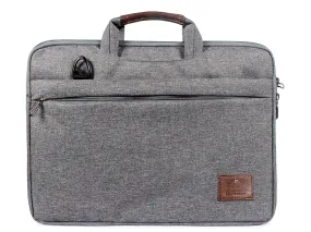 THE CLOWNFISH Ashton Unisex Polyester Slim 15.6 inch Laptop Bag Briefcase (Grey)