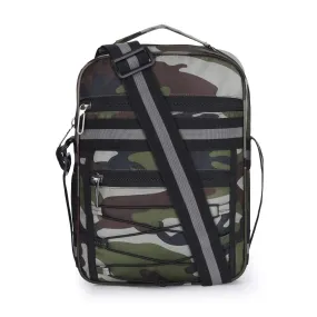 THE CLOWNFISH Bellona Polyester Camouflage Print Unisex Sling Bag Crossbody Messenger Bag (Green Camo)