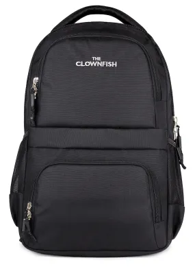 THE CLOWNFISH Charcoal 30 Ltrs Black Laptop Backpack (TCFBPPO-ABUKBL12)