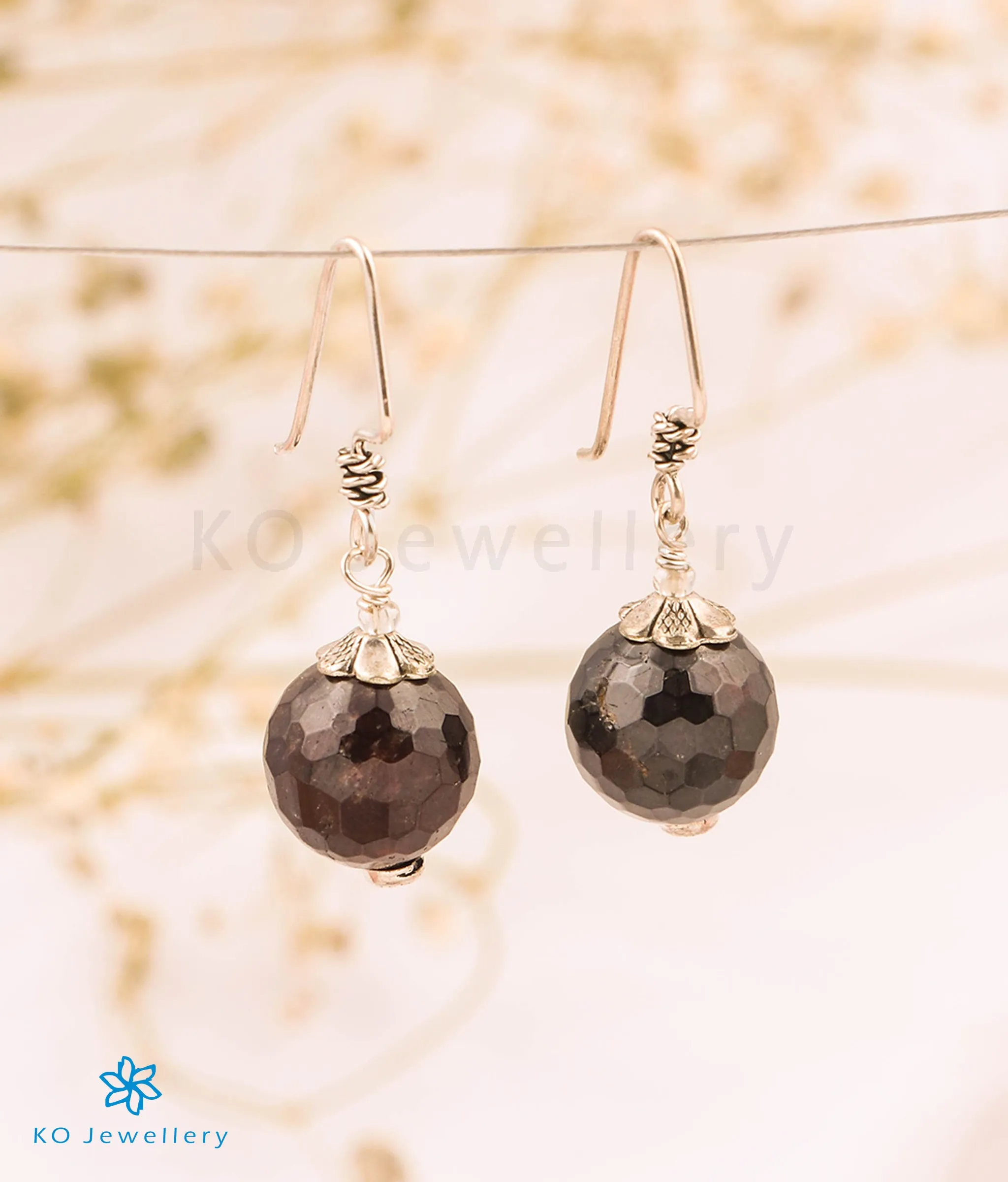 The Garnet Silver Gemstone Earring