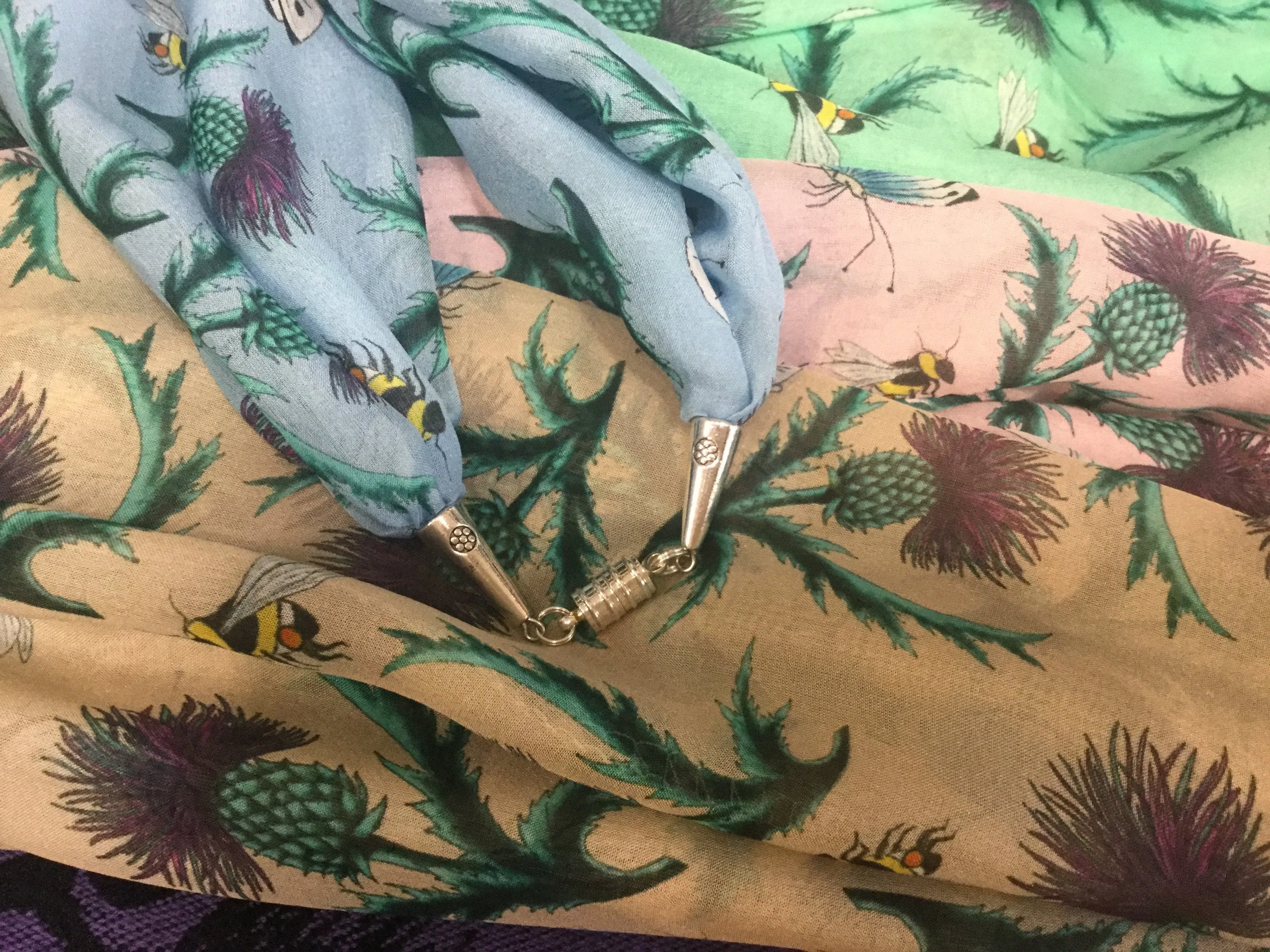 Thistle Chiffon Silk Scarf