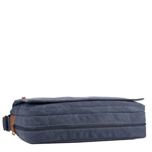 Troop London Organic Cotton Laptop Large Messenger Bag | Blue