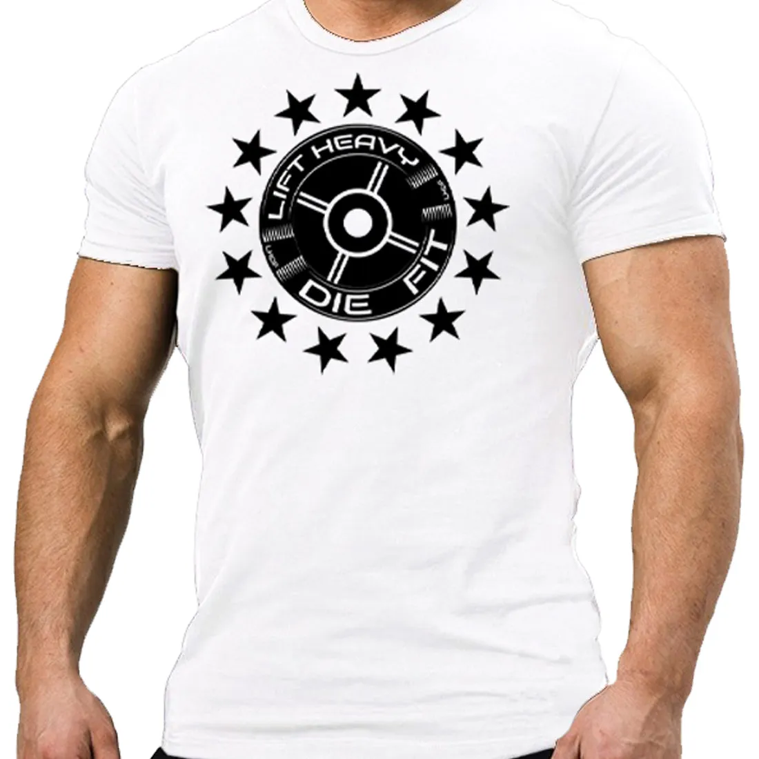 Unchain Your Strength with our 45lb Plate and Stars Unisex Shirt - The Ultimate Fitness Apparel for Gym-Goers and Athletes