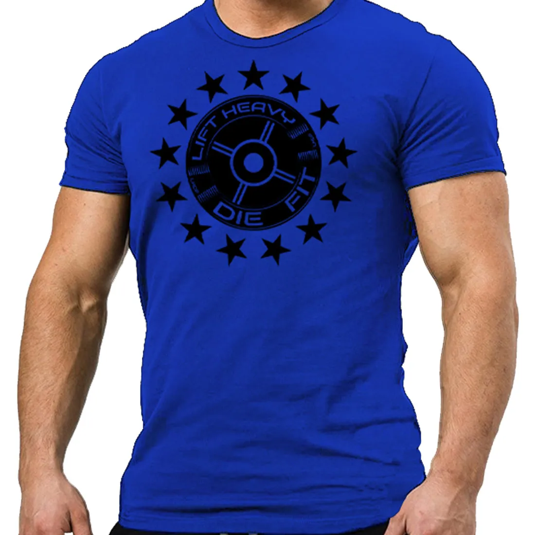 Unchain Your Strength with our 45lb Plate and Stars Unisex Shirt - The Ultimate Fitness Apparel for Gym-Goers and Athletes