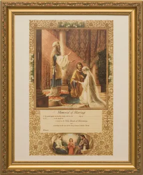 Wedding of Joseph & Mary Memorial Certificate of Marriage 11x14