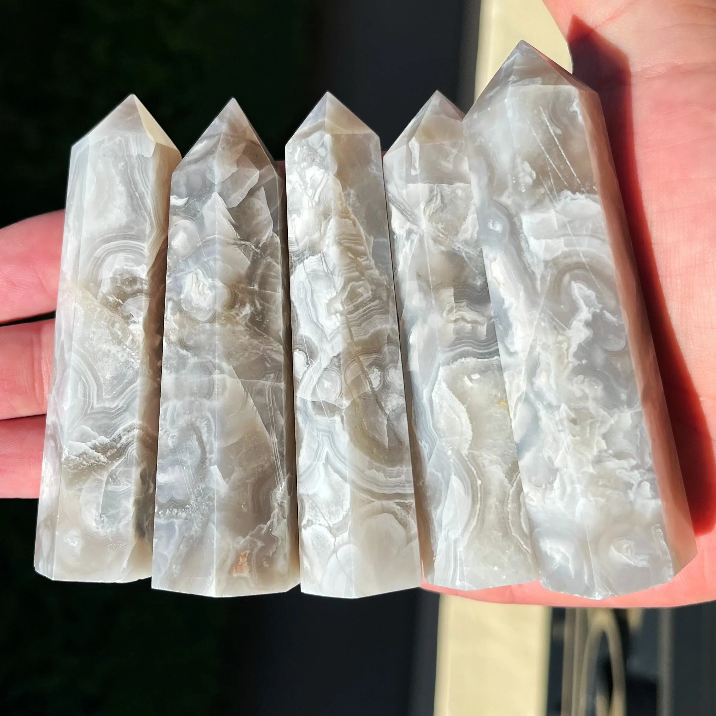 White Lace Agate Towers