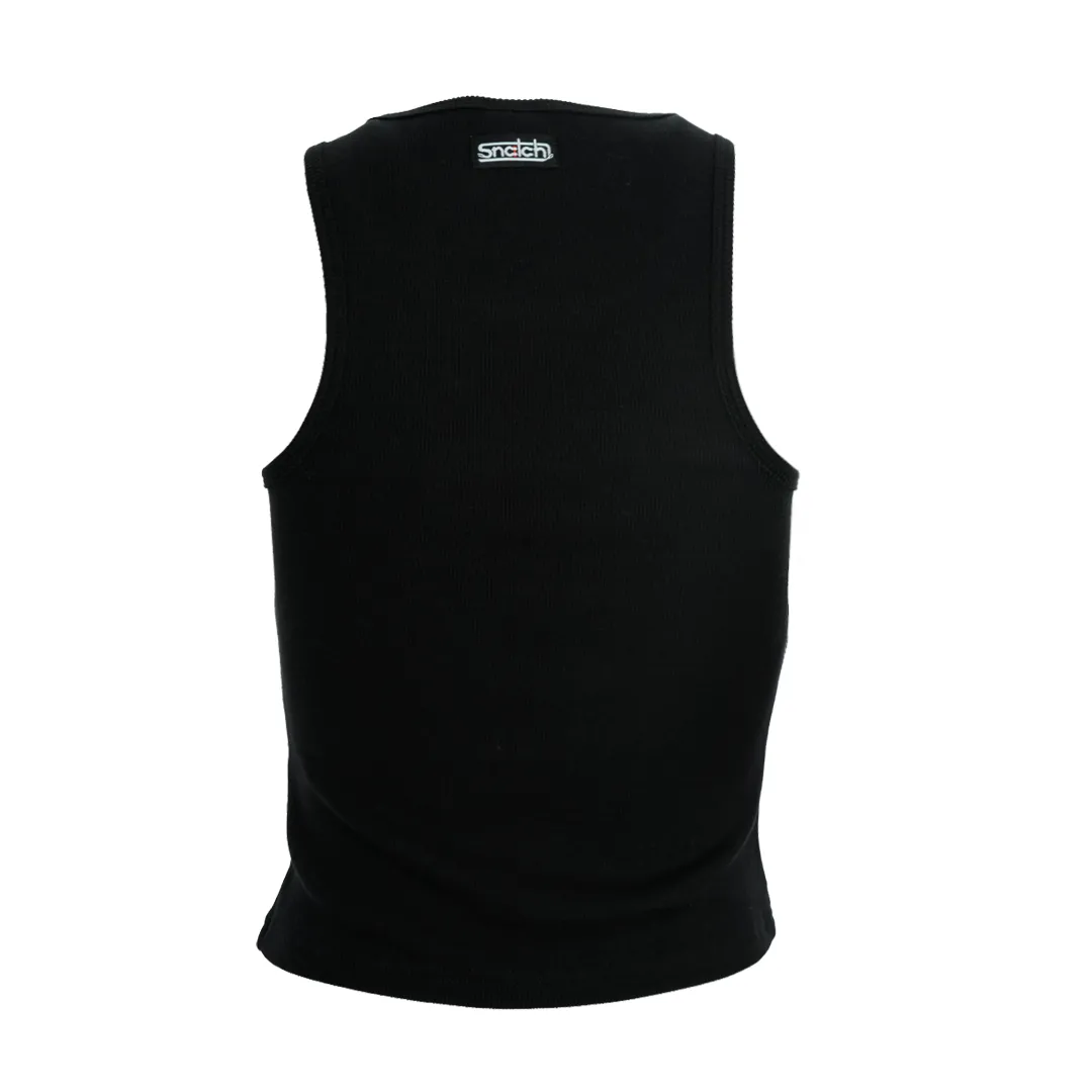 Women's Ribbed Tank Top Black - SF1004BK